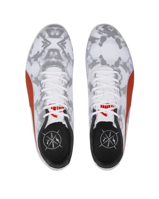 PUMA White Evospeed Star 8 Track Running Spikes for men