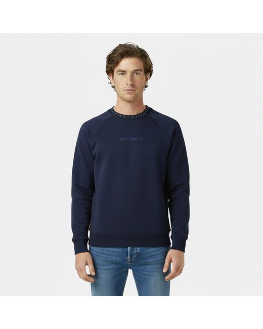 Jack Wills Blue Jacquard Crew Sweatshirt for men