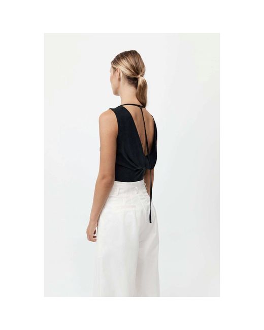 St. Agni Blue Draped Cowl Vest