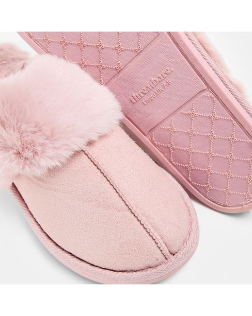 Threadbare Pink Tb Solace Mule Slippers