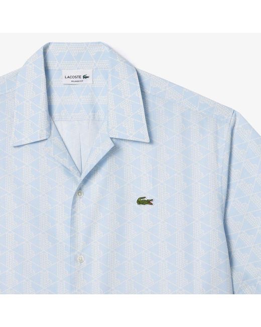 Lacoste Blue Relaxed Fit Short Sleeve Shirt for men