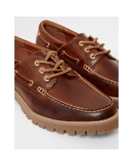 Threadbare Brown Arrowton Boat Shoes for men