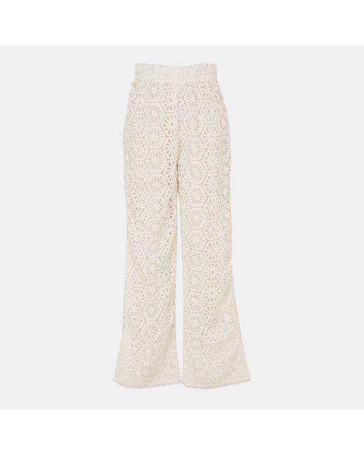 Amy Lynn White Crochet Beach Trouser