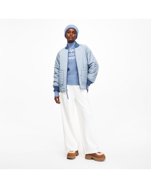 Varley Blue Serina Reversible Quilt Jacket