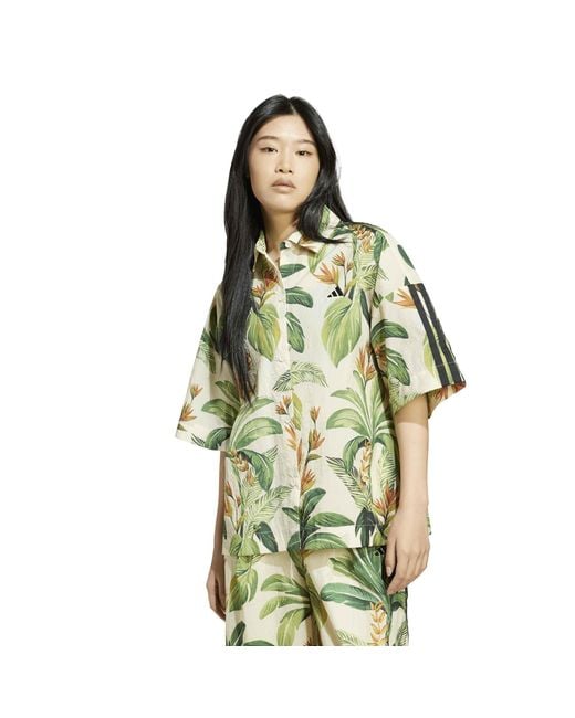Adidas Metallic Farm Short Sleeve Patterned Shirt