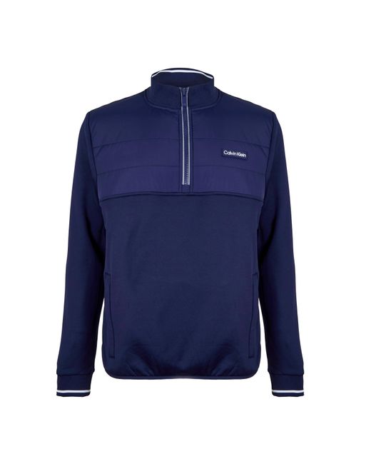 Calvin Klein Blue Baylor Creek Hybrid Half-Zip Jumper for men