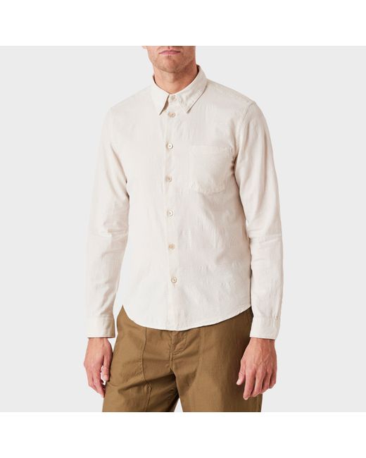 Paul Smith White Long-Sleeve Plain Shirt for men