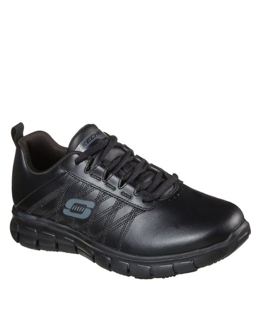 Skechers Black Lace Up Athletic W Sr Outsole Non Slip Shoes