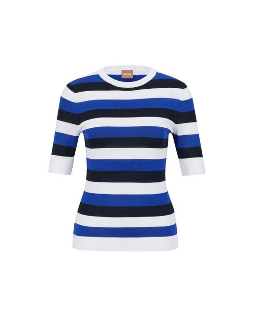 Boss Blue Facuba Stripe Top