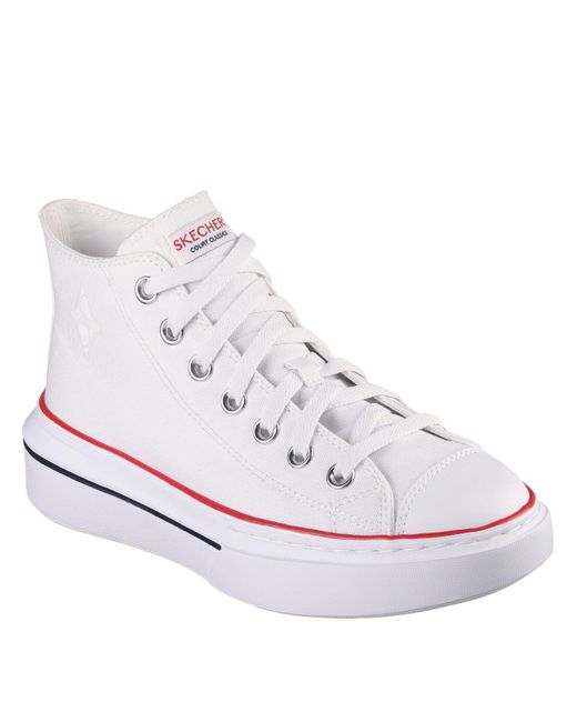 Skechers White Canvas Air Cooled Classic Low-Top Trainers