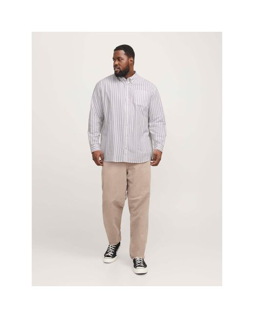 Jack & Jones White Jack + Oxford Shrt L Sn63 for men