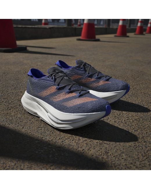 Adidas Blue Adizero Prime X 2.0 Strung Running Shoes for men