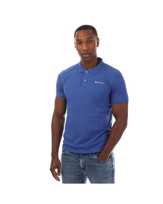 Aquascutum Blue Short-Sleeve Polo for men