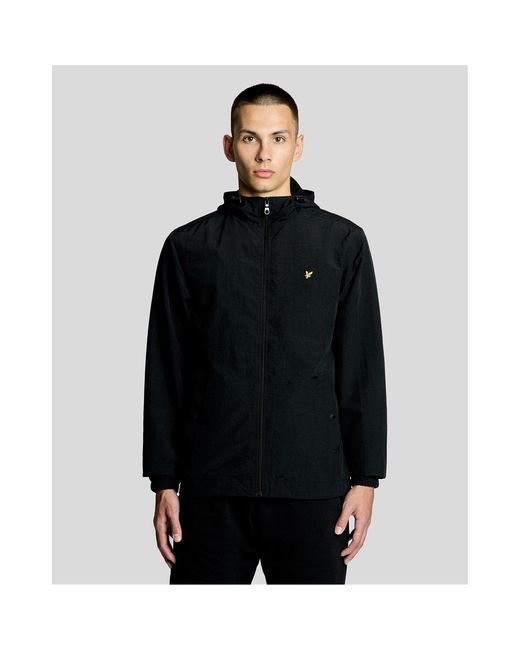 Lyle & Scott Black Lyle & Scott Water Resistant Zip Through Jacket for men