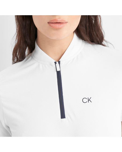 Calvin Klein White Ck Short-Sleeve Performance Polo Shirt