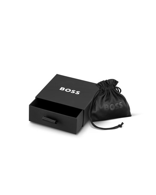 Boss Metallic Rian Stainless Steel Figaro Magnetic Chain Bracelet for men