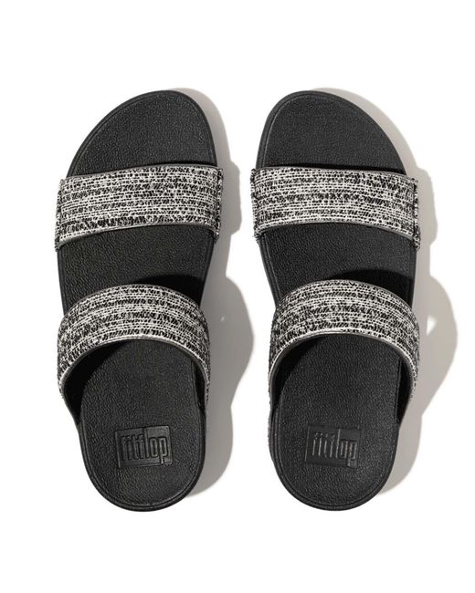 Fitflop Black Fit Flop Lulu Shimmerweave Sliders