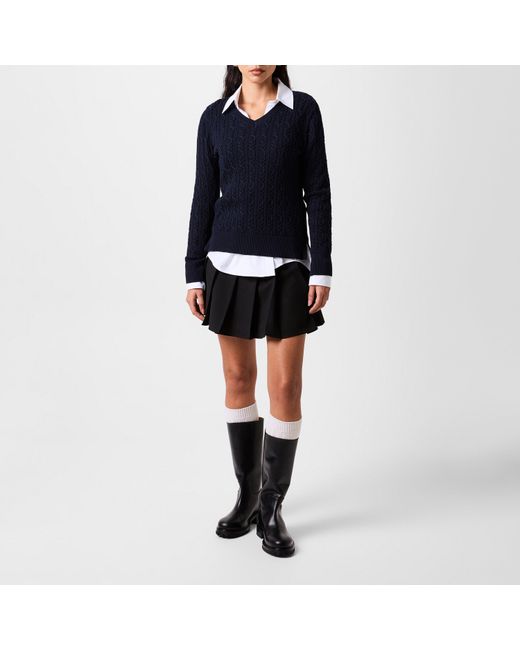 Barbour Blue Hampton V-Neck Knit