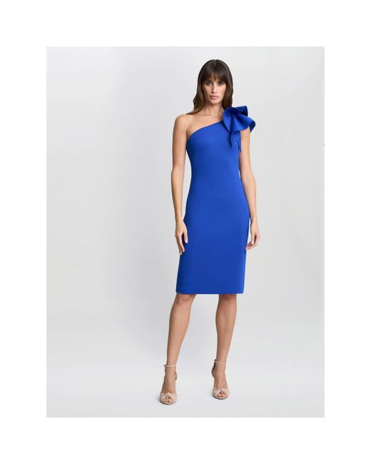 Gina Bacconi Blue Valentina Asymmetric Dress