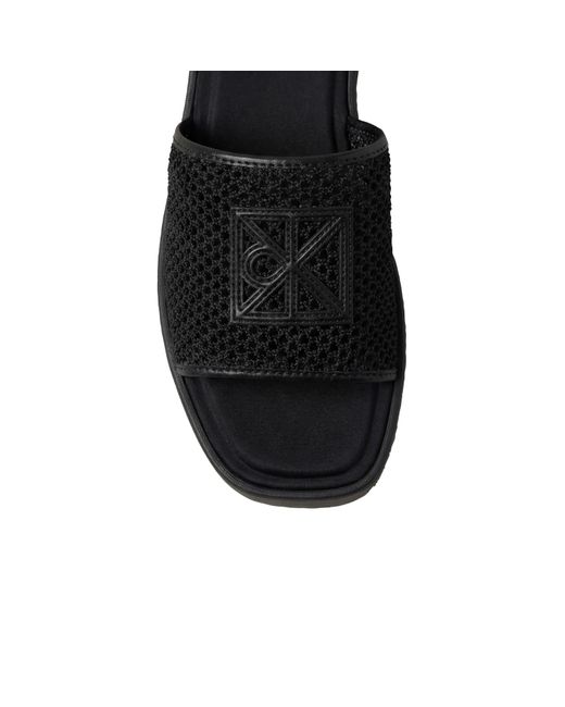 Calvin Klein Black Flatform Sandals