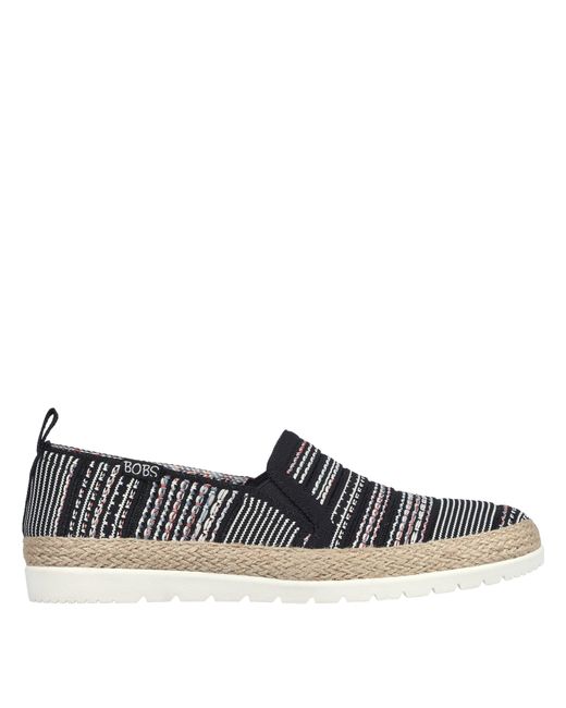Skechers Black Engineered Woven Twin Gore Slip On Espadrilles