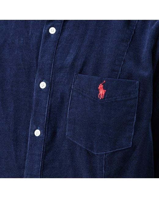 Polo Ralph Lauren Blue Cord Shirt Dress