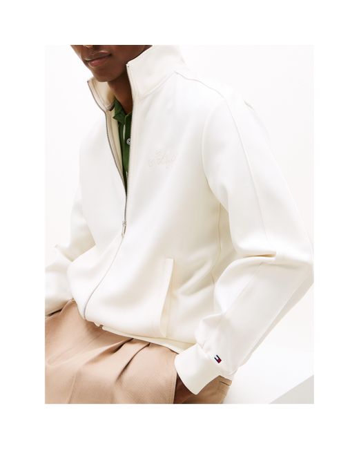Tommy Hilfiger White Modern Ath Full Zip Fleece for men