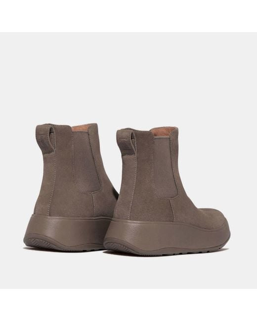 Fitflop Brown F-Mode Suede Flatform Chelsea Boots