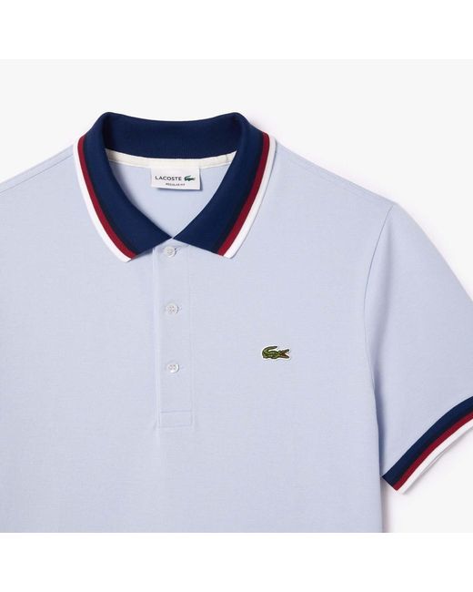 Lacoste Blue Regular-Fit Stretch Mini Piqué Polo Shirt for men