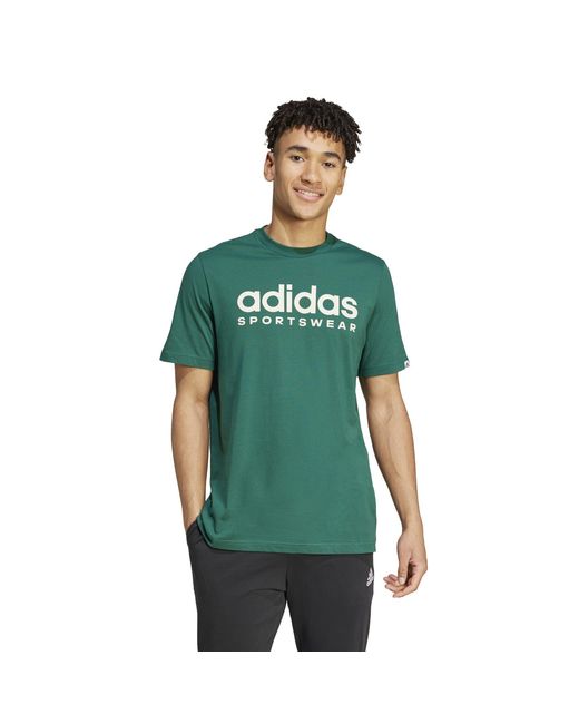 Adidas Green Essentials Single Jersey Logo T-Shirt for men