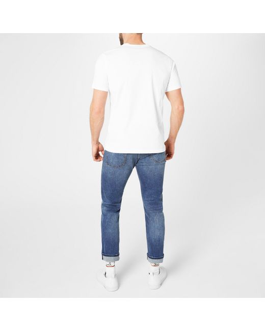 Paul Smith White Regular Fit Zebra Print T-Shirt for men