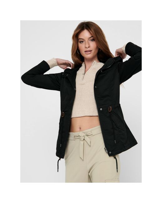 ONLY Black Hooded Winter Parka