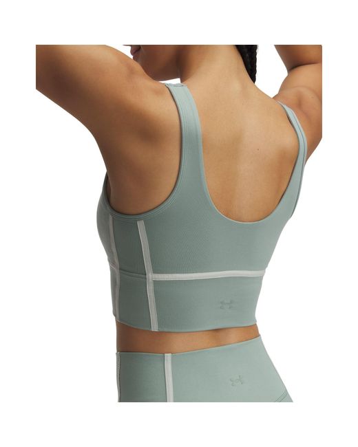 Under Armour Blue Meridian Piped Crop Tank Silica Hydro Silica