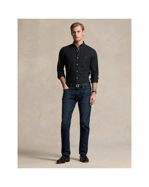 Polo Ralph Lauren Black Slim Fit Poplin Long-Sleeve Shirt for men