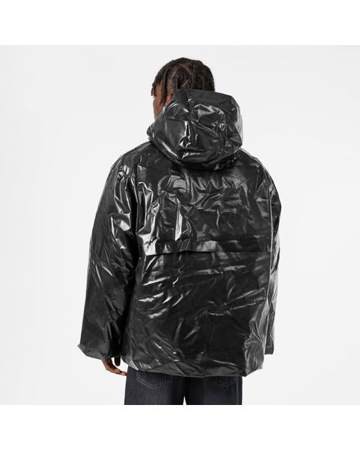 Rains Black Sibu Vision Waterproof Insulated Rain Anorak for men