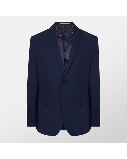 Ted Baker Blue Textured Slim Suit Jacket for men