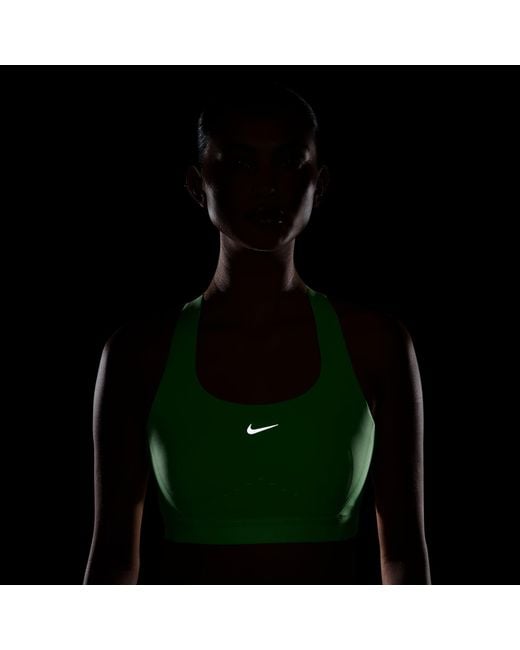 Nike Green Swoosh High Support Padded Adjustable Sports Bra