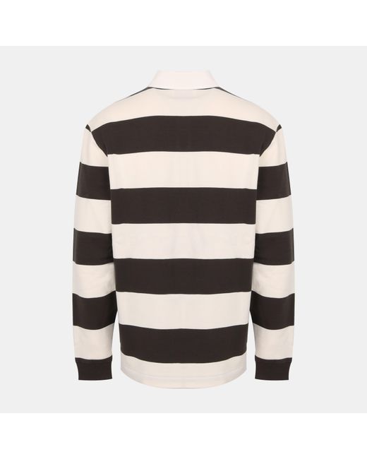 Jack Wills Black Cotton Long Sleeve Rugby Polo Shirt for men