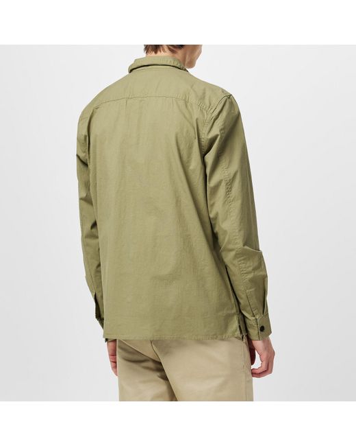 Calvin Klein Green Cargo Cotton Long Sleeve Relaxed Fit Overshirt for men