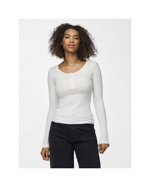 Pieces White Kitte Ls Top Ld63