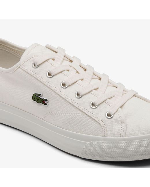 Lacoste White Backcourt Canvas Low Trainers Size 9 for men