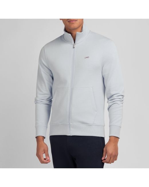 Eden Park Gray Zipped Sweatshirt, Stand-Up Collar for men