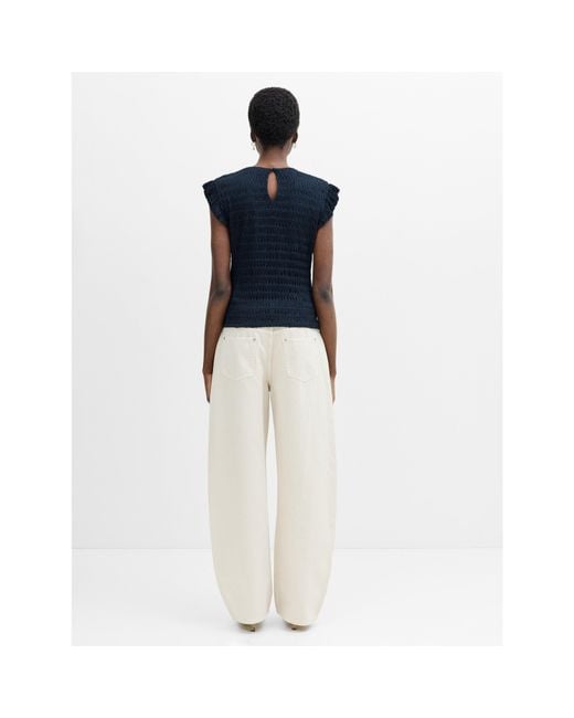 French Connection Blue Fc Zinnia Frill Top Ld64