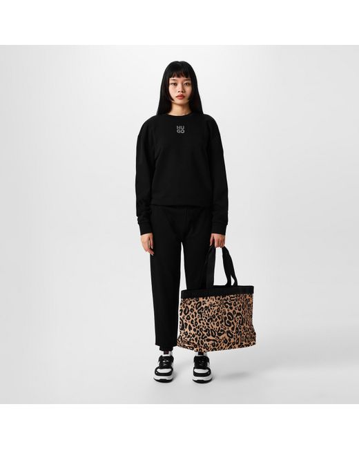 HUGO Black Stack Logo Jogging Bottoms