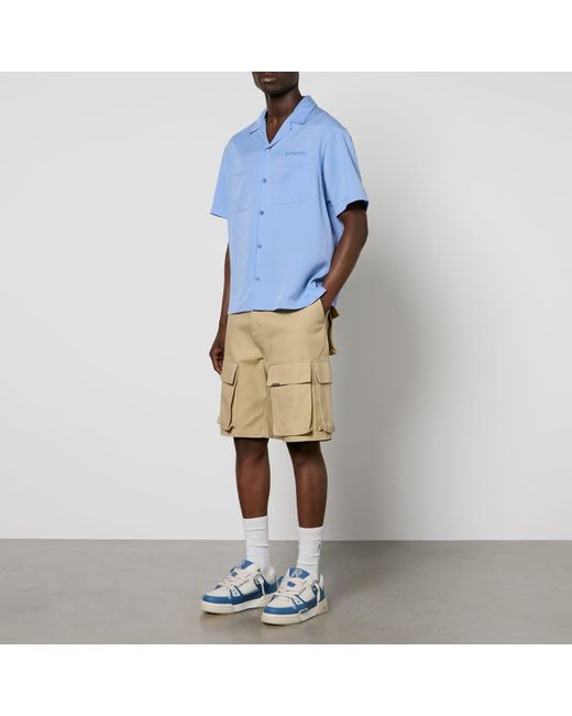 Represent Blue Collar Short Sleeved Bowling Shirt for men