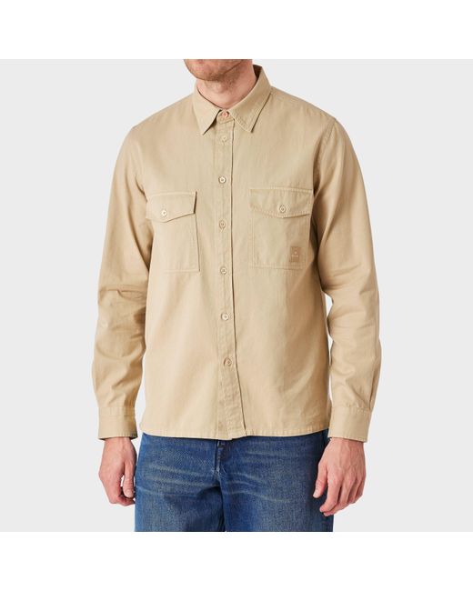 Paul Smith Natural Zebra Long Sleeve Overshirt for men