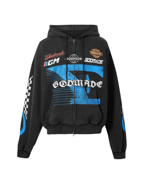 God Made Gray Full Zip Fleece for men