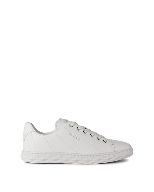 Jimmy Choo Gray Diamond Light Leather Trainers