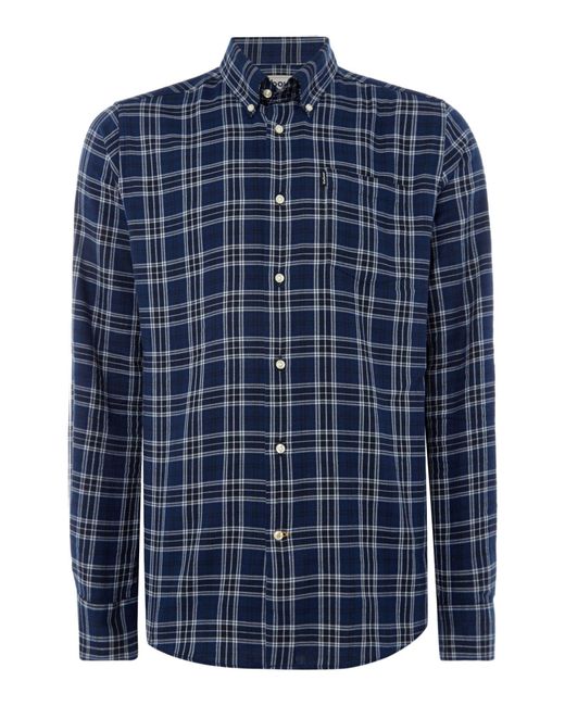 Barbour Blue Seth Long Sleeve Checked Shirt for men