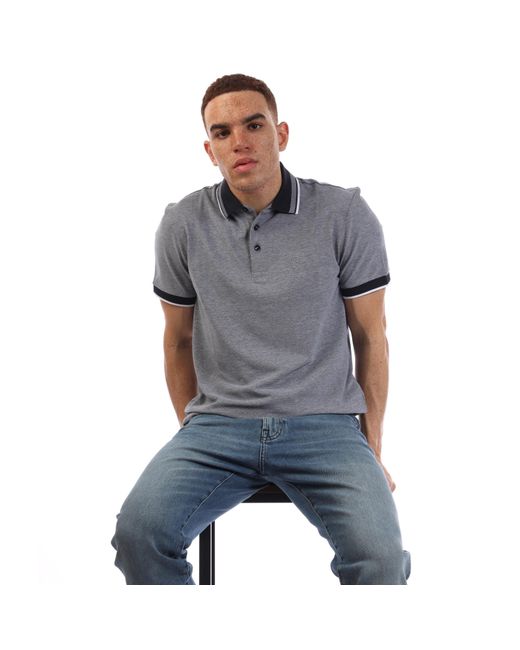 Boss Gray H Prout Short Sleeve Polo Shirt for men